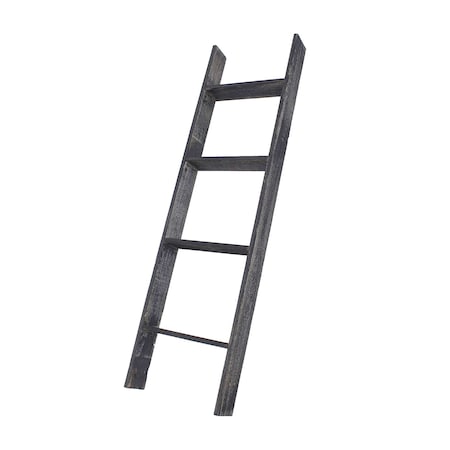Barnwoodusa Rustic Farmhouse 4ft Reclaimed Wood Picket Ladder (Black) 672713212515